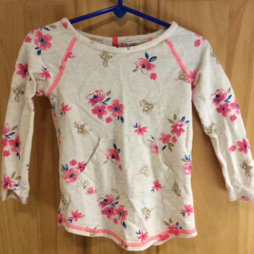 Pink floral and glittery bumble bee Oshkosh shirt.